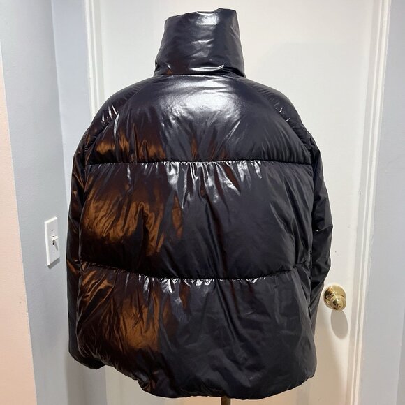 MONCLER Breteuil Giubbotto Cropped Black Puffer Down Jacket Wms Size 4/ L $1690+ - Picture 5 of 14